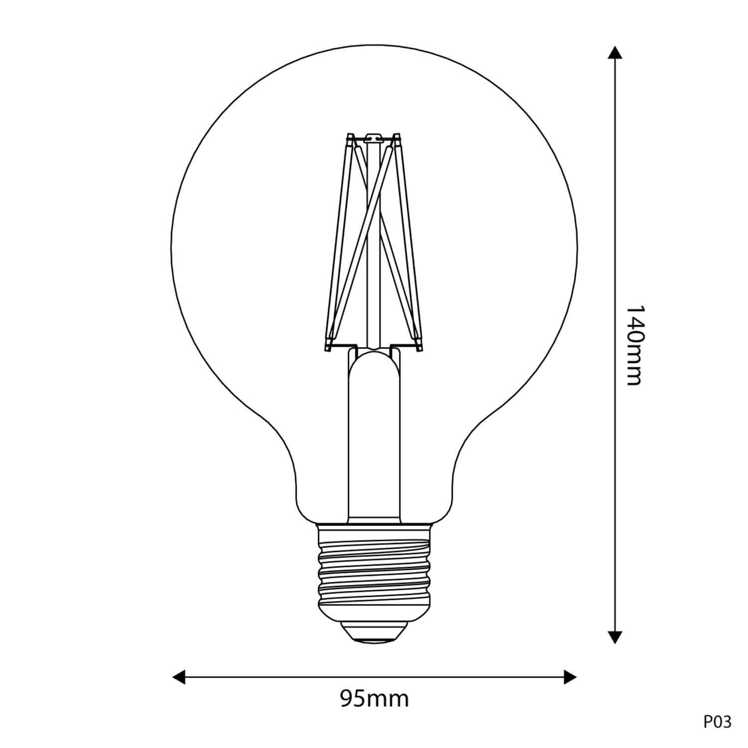Lampadina LED Effetto Porcellana CRI 95 G95 7W 640Lm E27 2700K Dimmerabile - P03 - Image 3