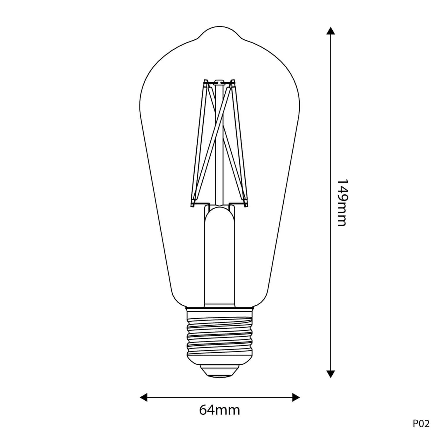 Lampadina LED Effetto Porcellana CRI 95 ST64 7W 640Lm E27 2700K Dimmerabile - P02 - Image 3