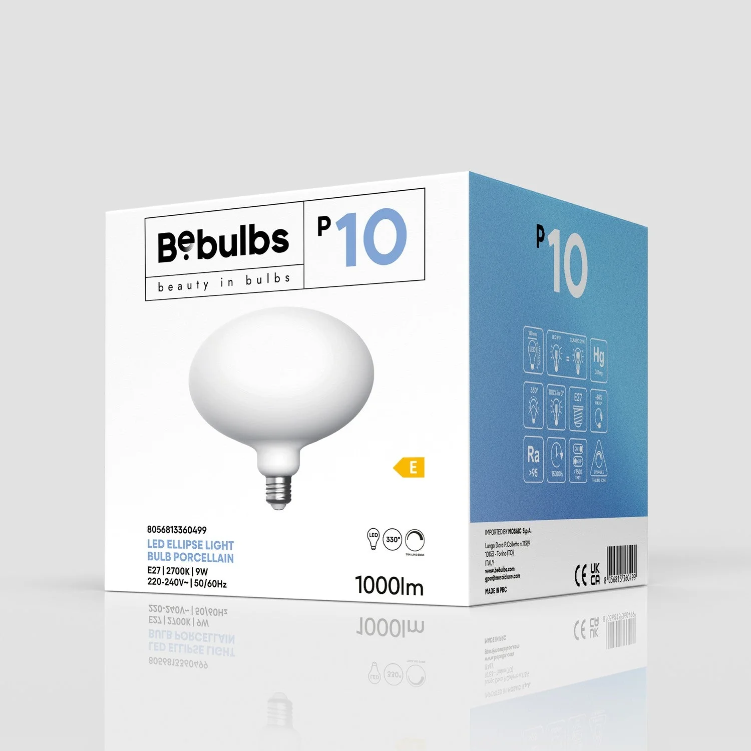 Lampadina LED Ellittica Effetto Porcellana CRI 95 E27 9W 1000Lm 2700K Dimmerabile - P10 - Image 4