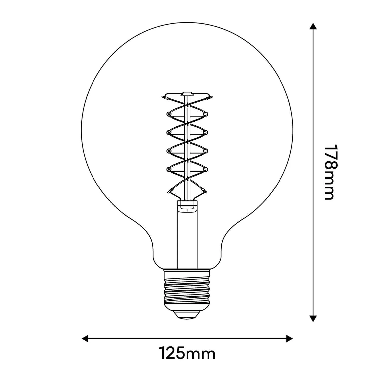 Lampadina LED Filamento Bianco Globo G125 5,9W 500Lm E27 2700K Dimmerabile - W04 - Image 3