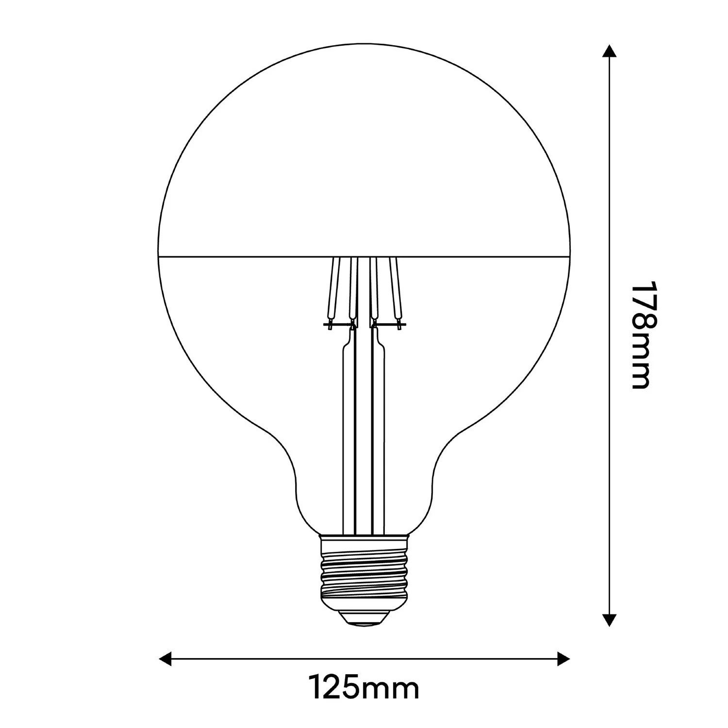 Lampadina LED Maria G125 4,8W 806Lm E27 2700K Dimmerabile - Nero - Image 5