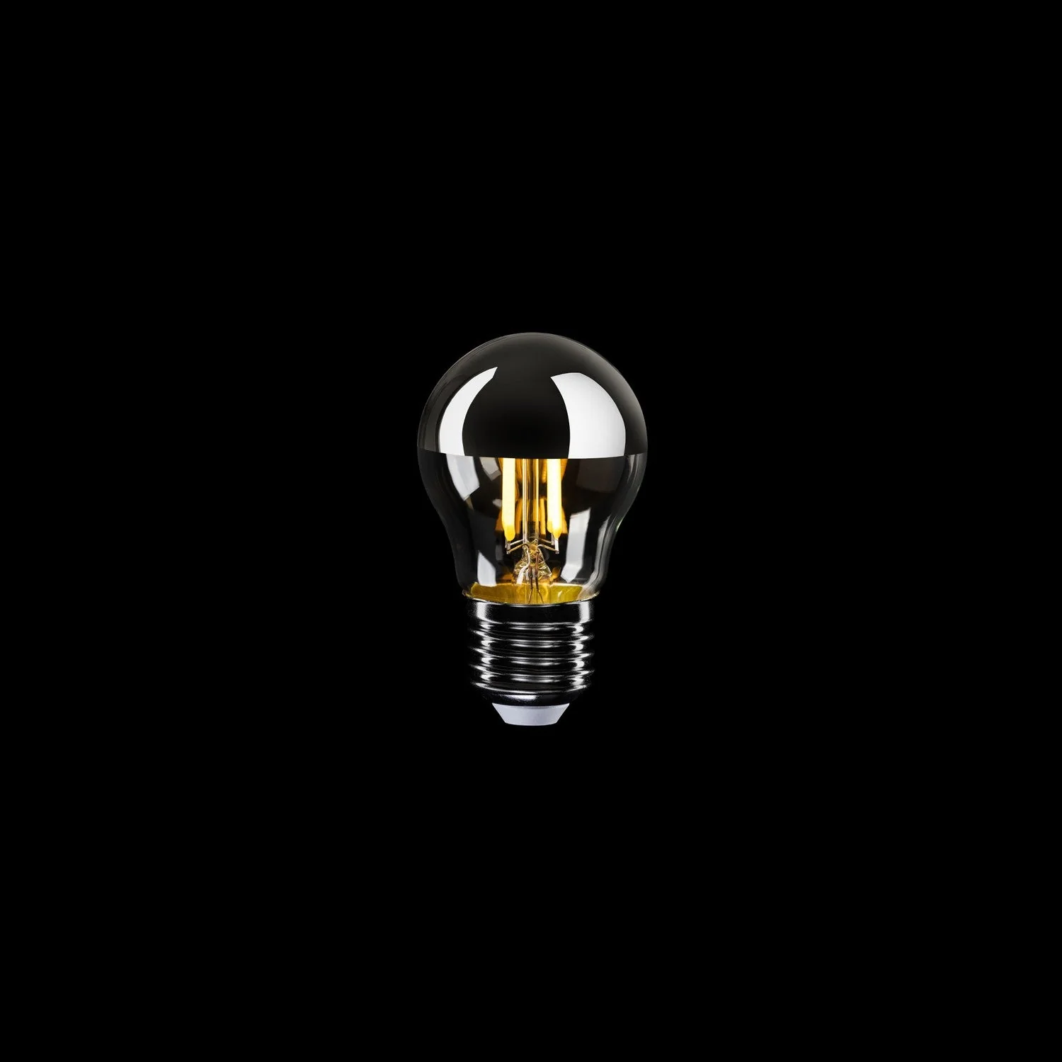 Lampadina LED Mezza Sfera Argento Mini Globo G45 4,8W 380Lm E27 2700K Dimmerabile - A03 - Image 2