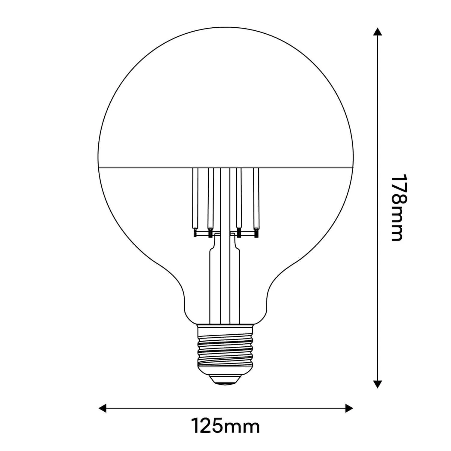 Lampadina LED Mezza Sfera Oro Globo G125 7W 650Lm E27 2700K Dimmerabile - A15 - Image 3