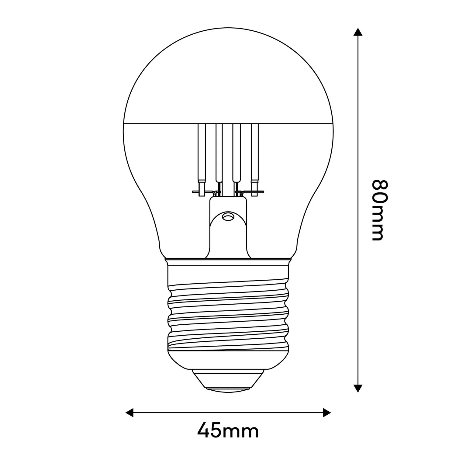 Lampadina LED Mezza Sfera Oro Mini Globo G45 4,8W 380Lm E27 2700K Dimmerabile - A13 - Image 3