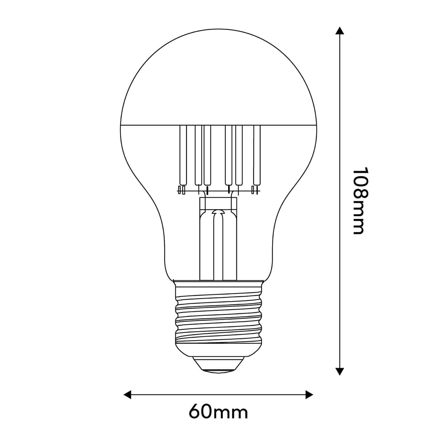 Lampadina LED Mezza Sfera Rame Goccia A60 7W 650Lm E27 2700K Dimmerabile - A22 - Image 3
