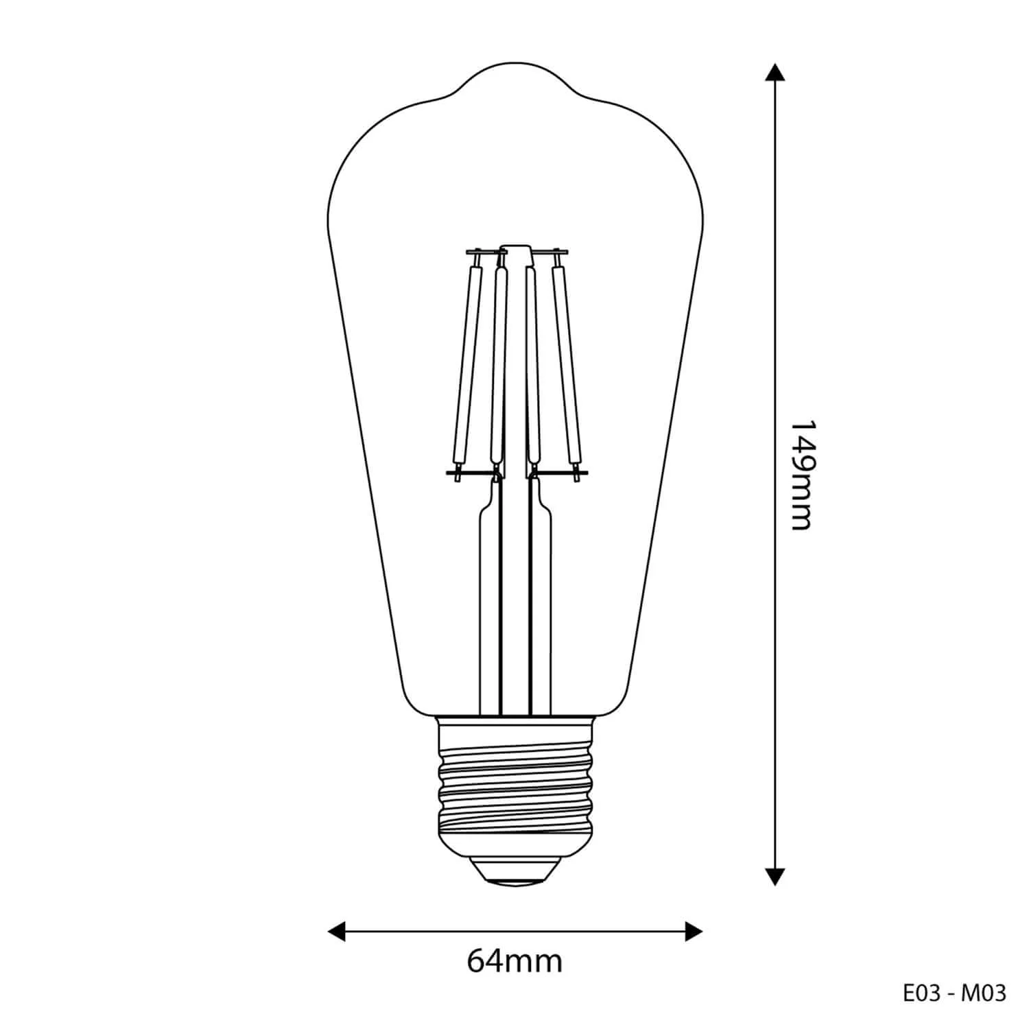 Lampadina LED Milky Edison ST64 4W 470Lm E27 2700K - M03 - Image 3