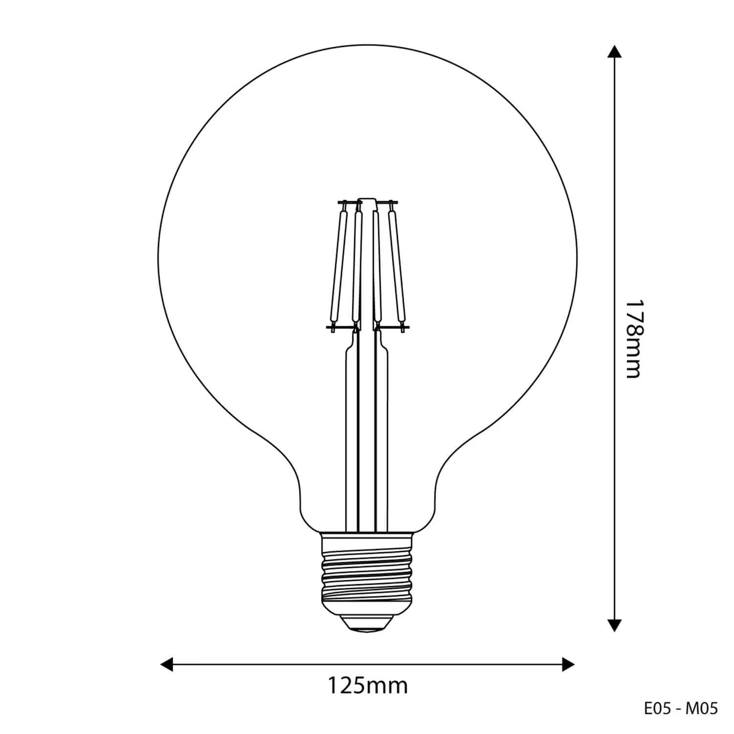 Lampadina LED Milky Globo G125 4W 470Lm E27 2700K - M05 - Image 3