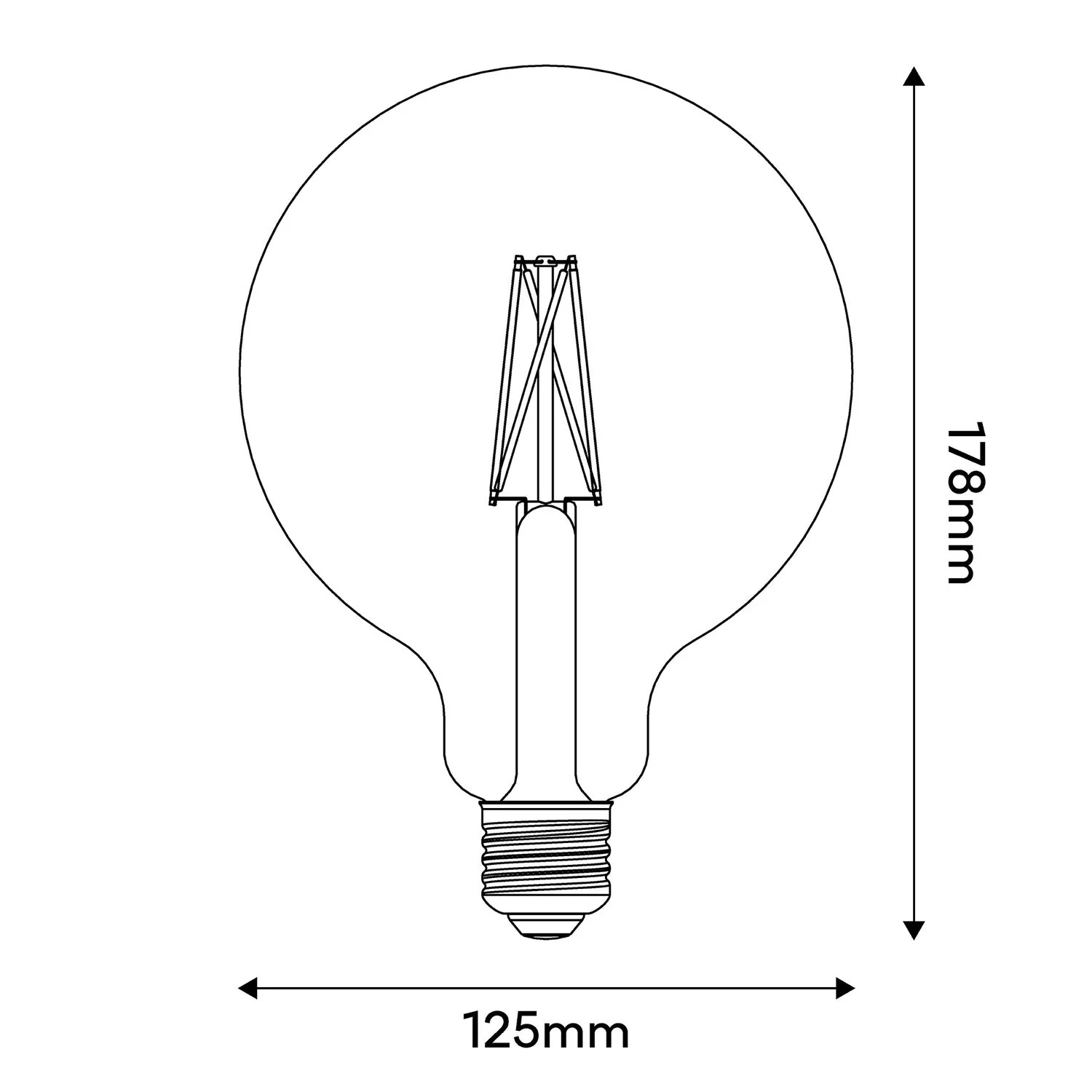Lampadina LED Porcellana Linea 5V Globo G125 2,2W 160Lm E27 2500K Dimmerabile - B06 - Image 3