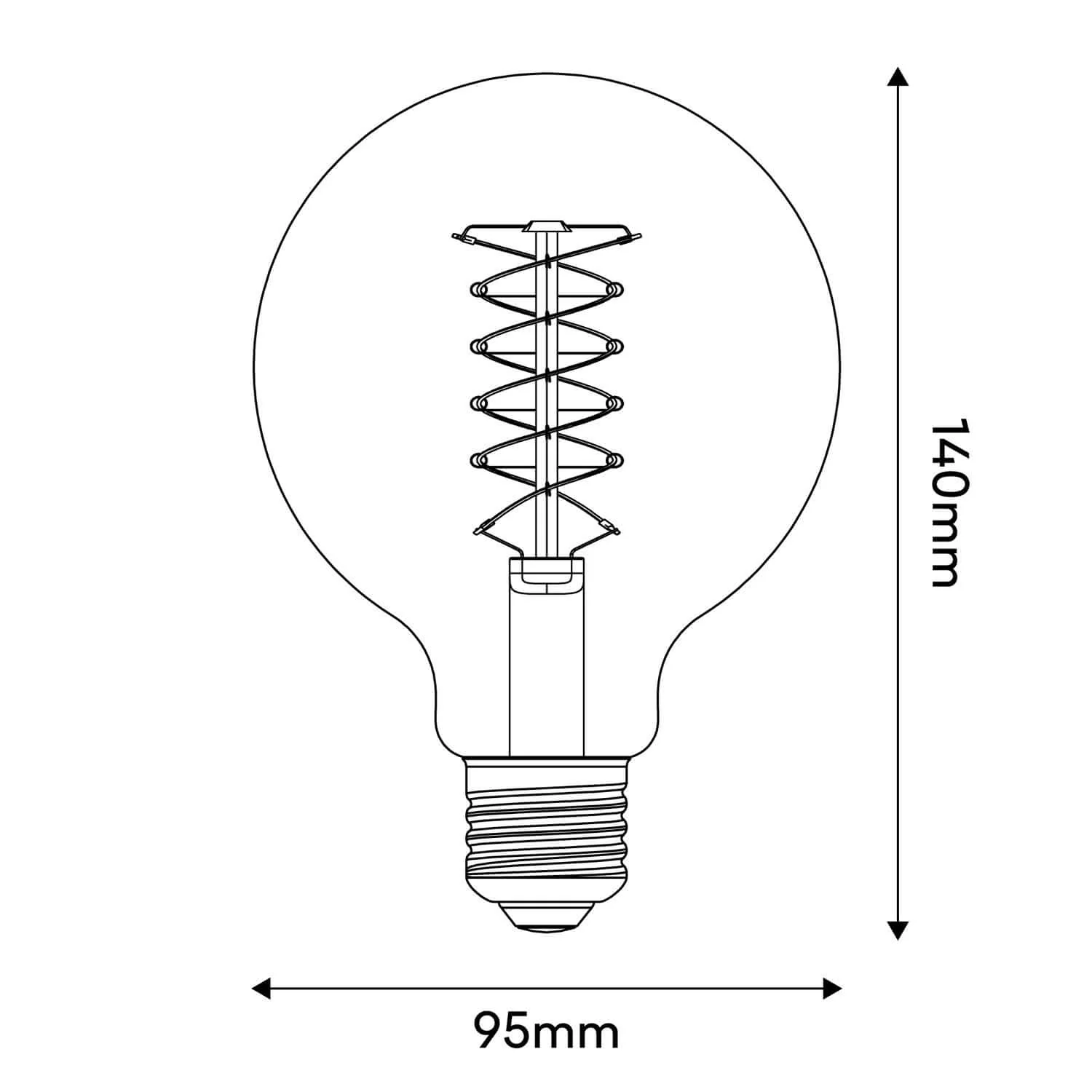 Lampadina LED Smoky Globo G95 4,8W 250Lm E27 1800K Dimmerabile - D03 - Image 3