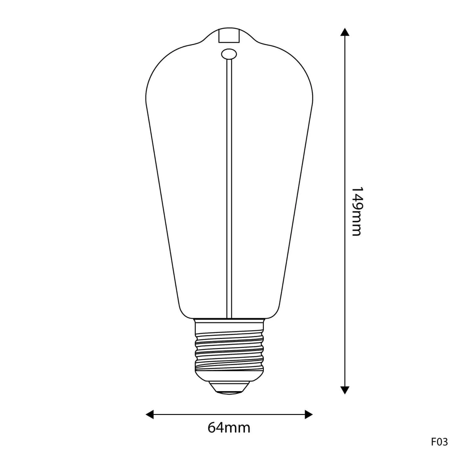 Lampadina LED Smoky Magnetic Deco Line Edison ST64 2,2W 60Lm E27 1800K - F03 - Image 6