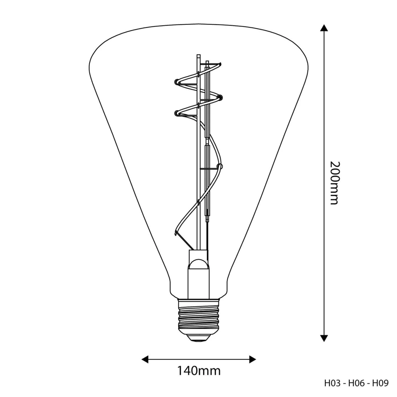 Lampadina LED Trasparente Cone 140 11W 1210Lm E27 2700K Dimmerabile - H03 - Image 3