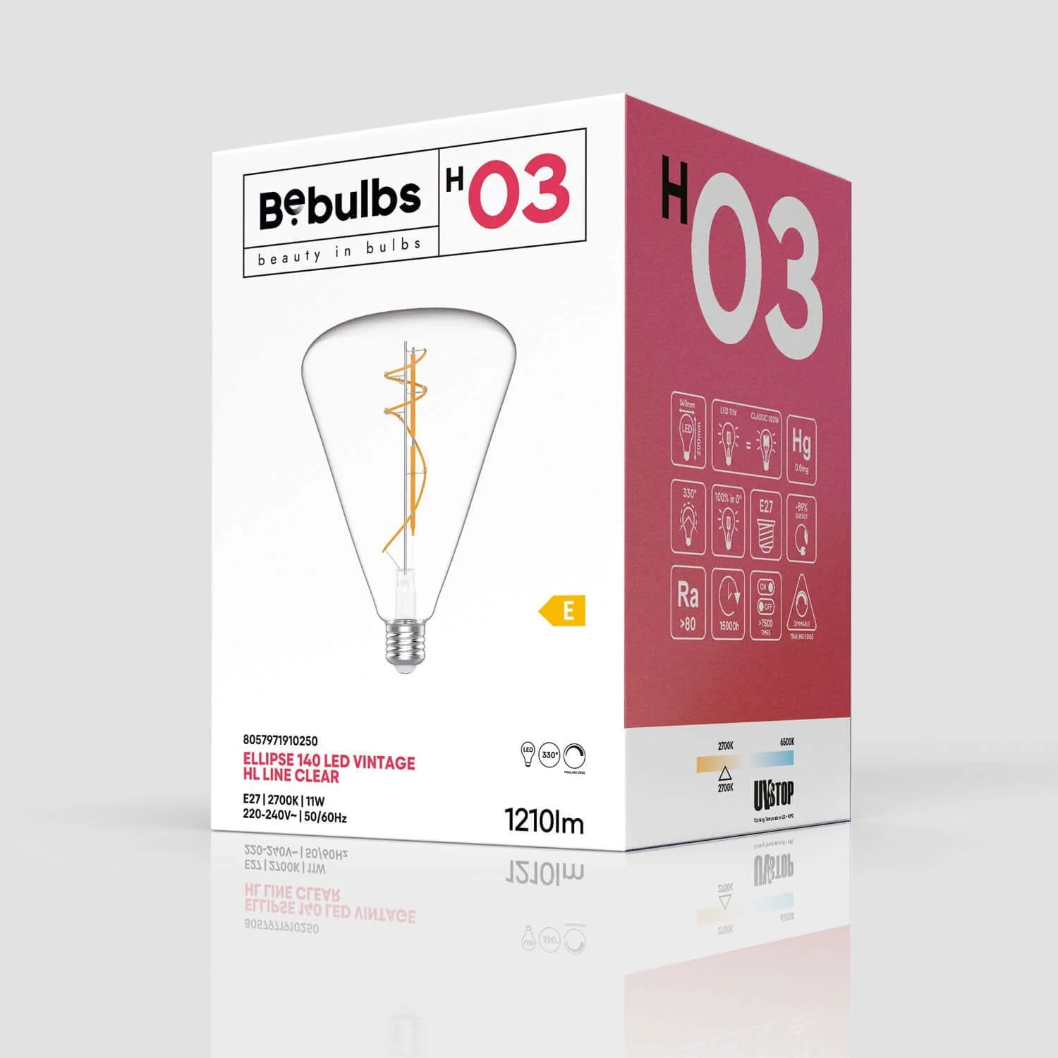 Lampadina LED Trasparente Cone 140 11W 1210Lm E27 2700K Dimmerabile - H03 - Image 4