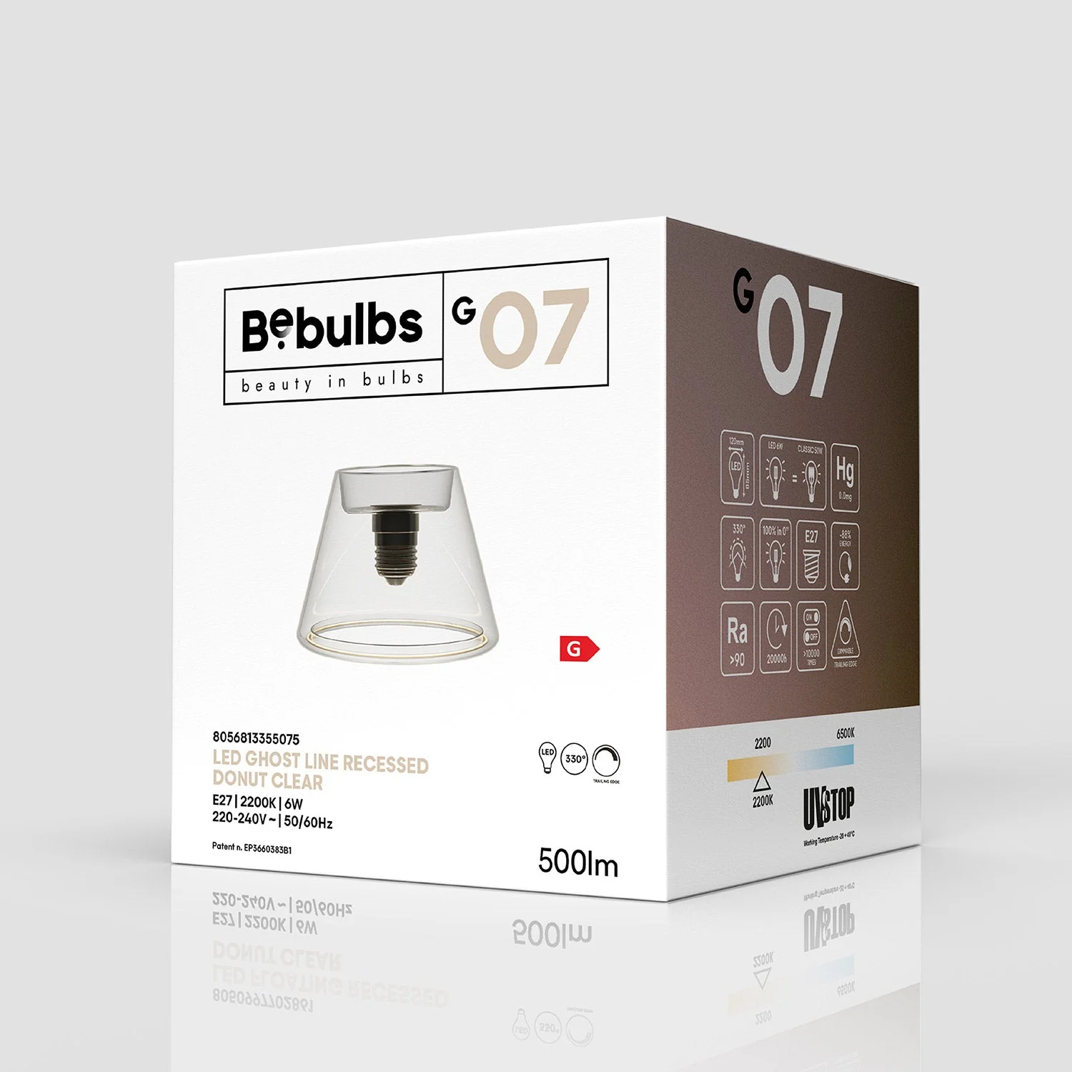 Lampadina LED Trasparente Ghost Line CRI 90 Mini Cone 6W 500Lm E27 2200K Dimmerabile - G07 - Image 6