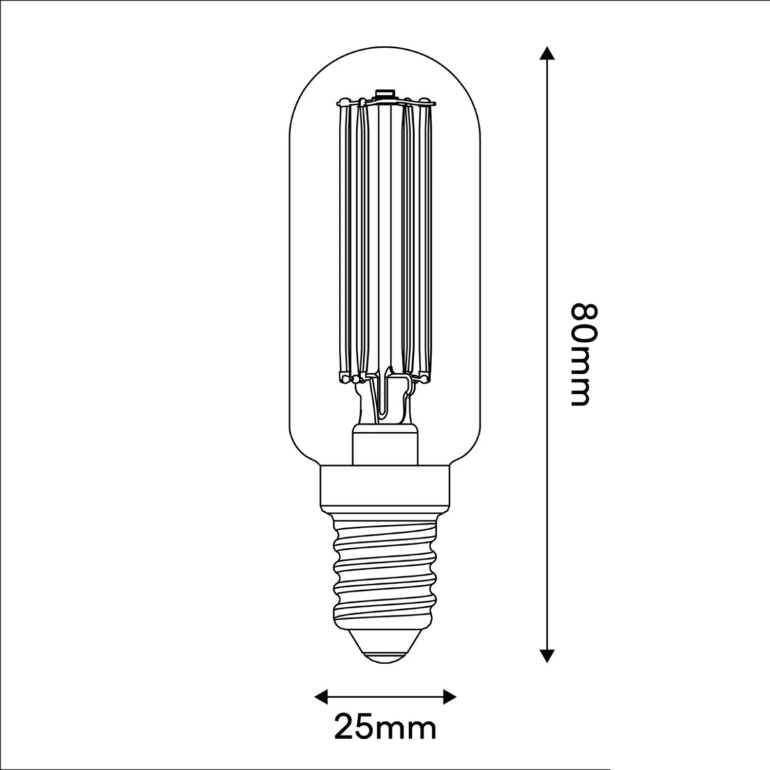 Lampadina LED Trasparente Linea 5V Tubolare T25 1,8W 160Lm E14 2500K Dimmerabile - B07 - Image 3