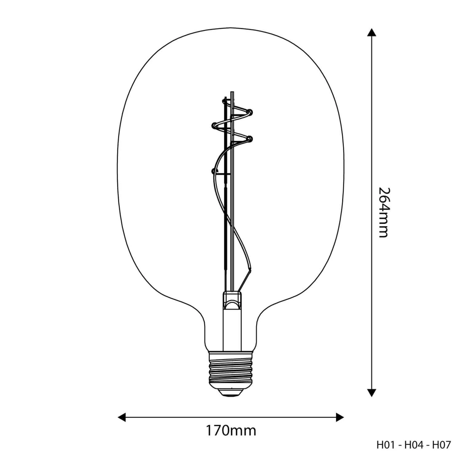 Lampadina LED Trasparente Ovale 170 11W 1210Lm E27 2700K Dimmerabile - H01 - Image 3