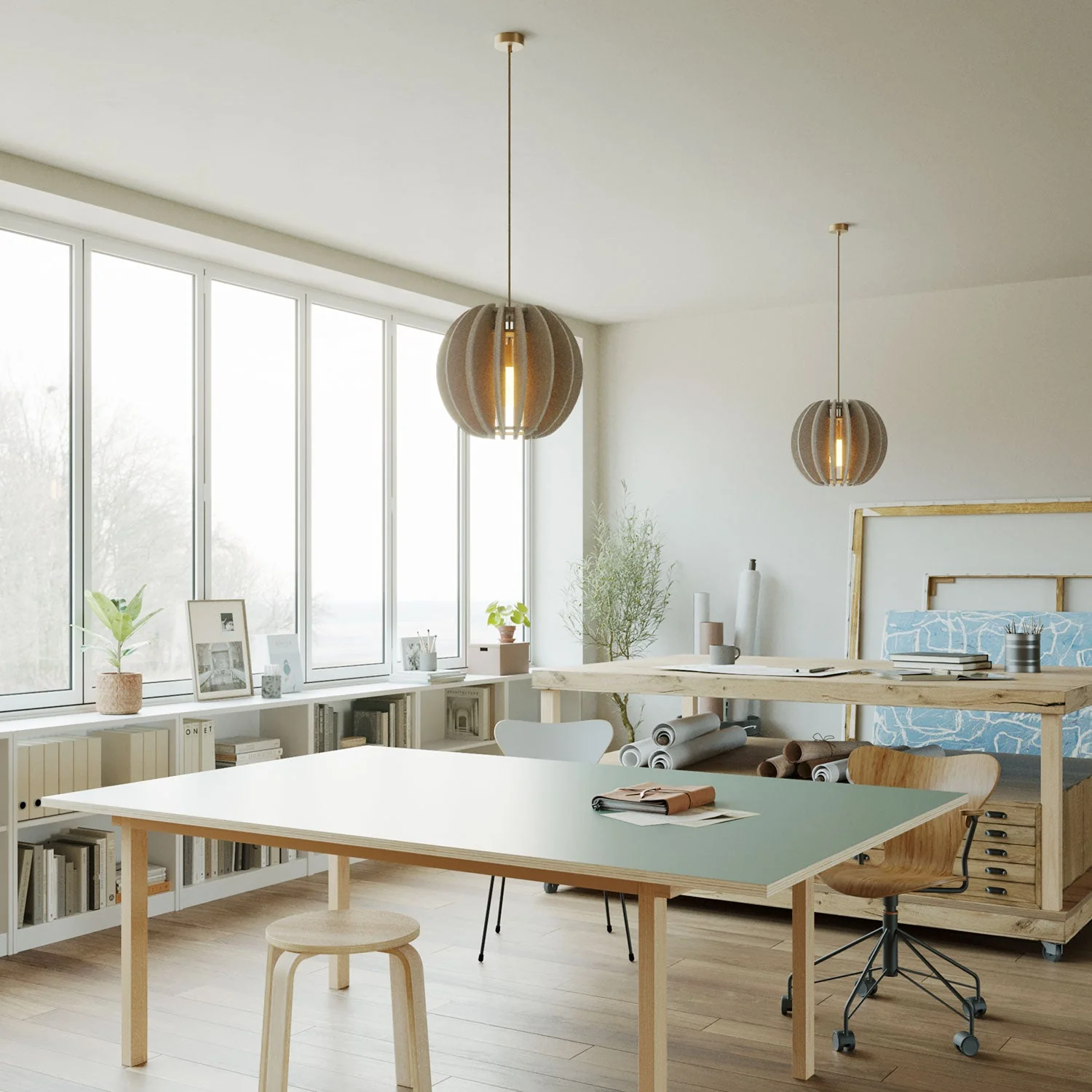 LAMPSHHADE - Pendant Lamp with Elliptical Shade - Dove gray melange - Image 2