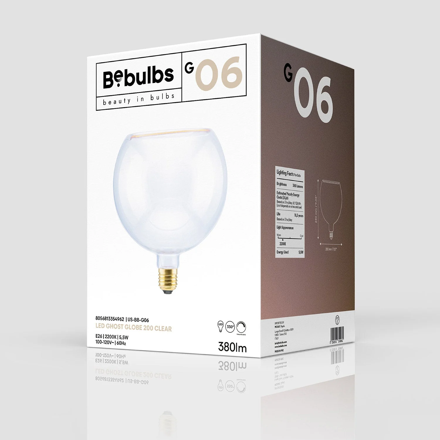 LED Clear Light Bulb Ghost Line CRI 90 G8 5,5W 380Lm E26 120V 2200K Dimmable - G06 - Image 5