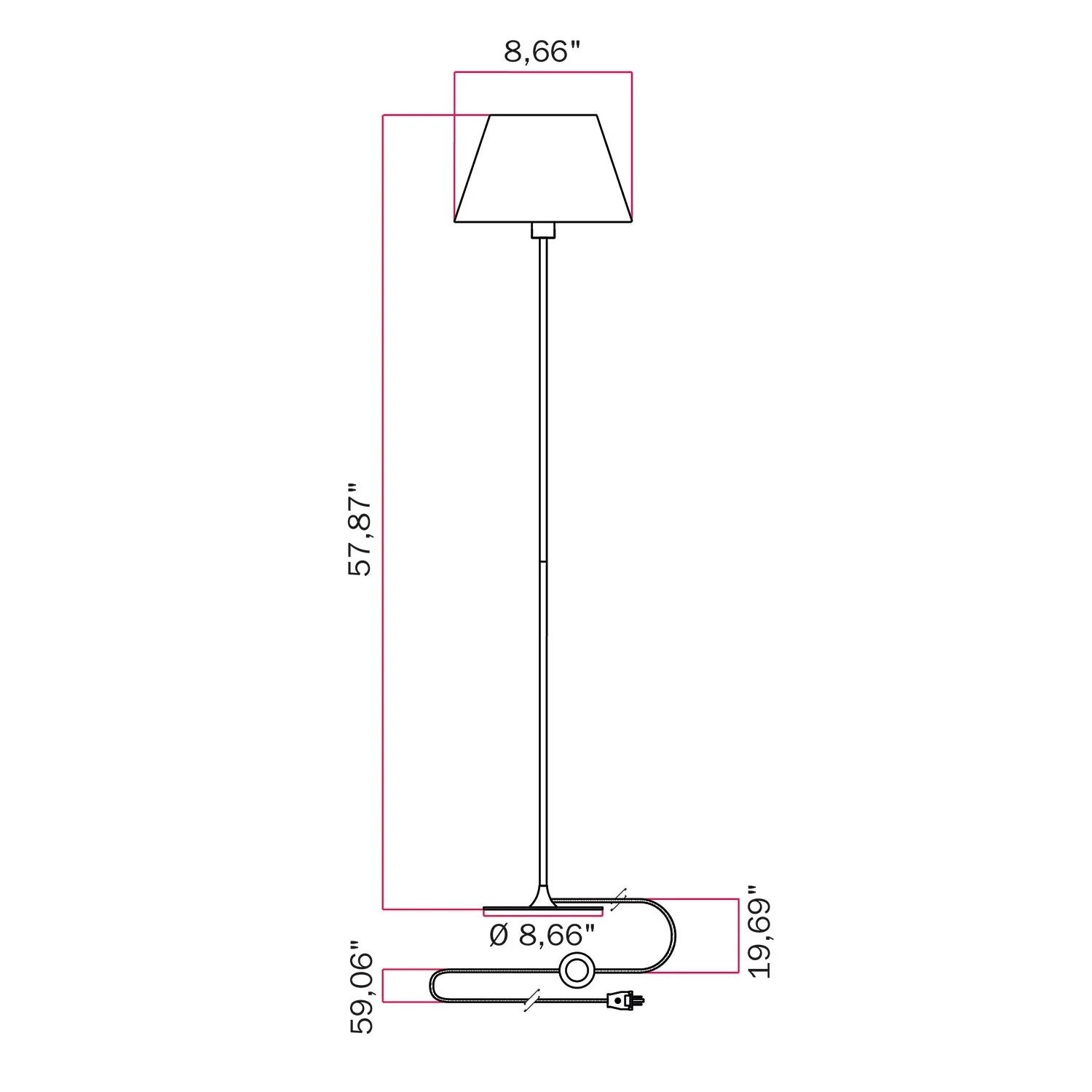 MAG-Y floor lamp with Impero M shade - Black - Image 6