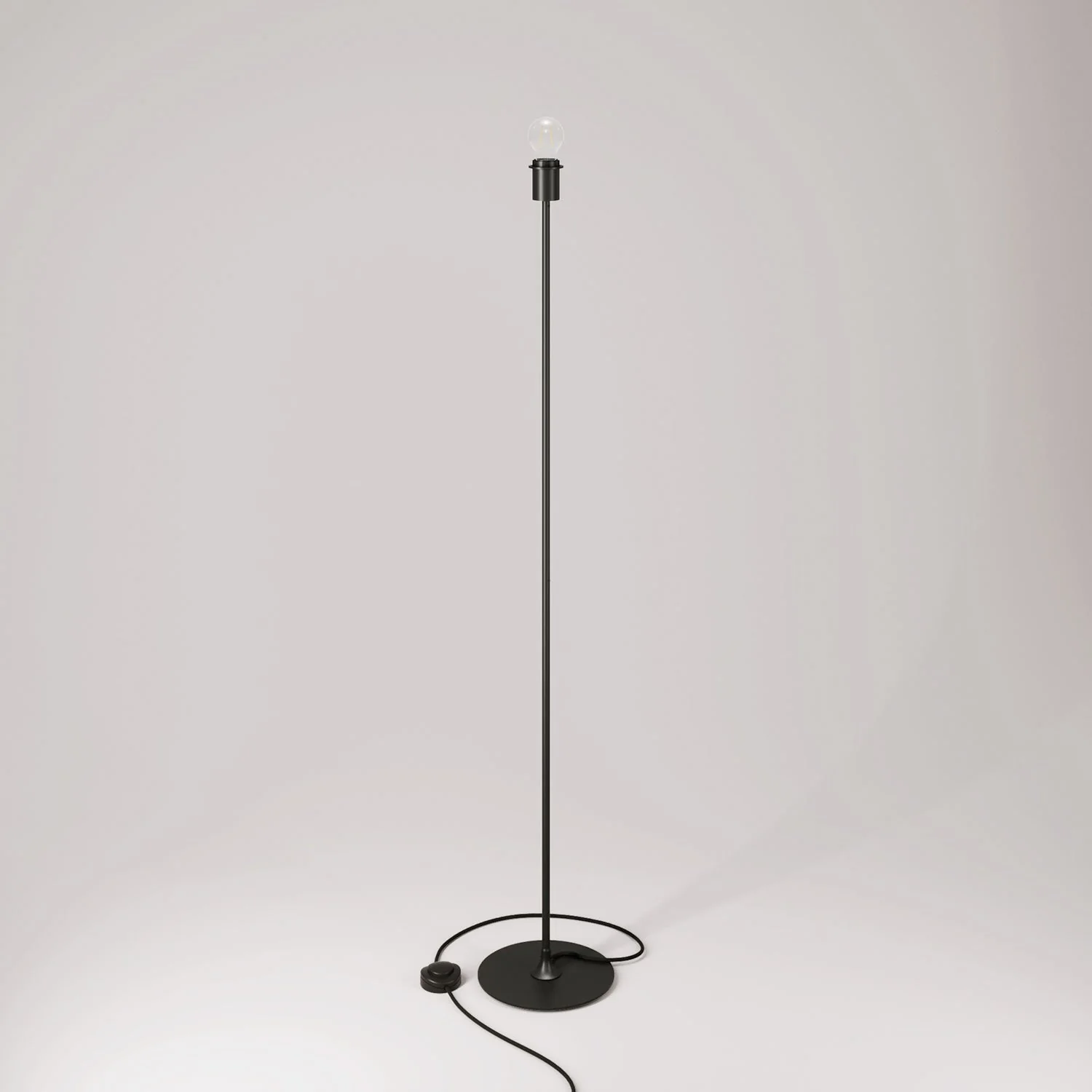 MAG-Y floor lamp with round metal base with fitting for lampshade - Black - Image 3