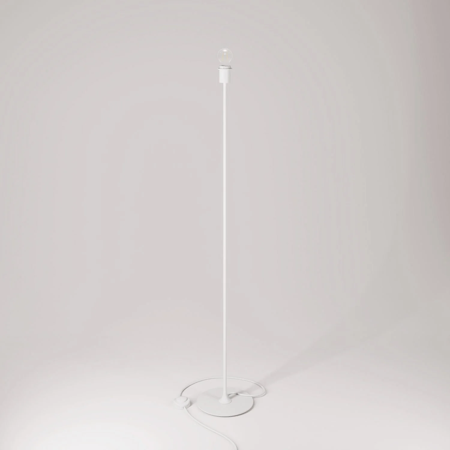 MAG-Y floor lamp with round metal base with fitting for lampshade - Matt white - Image 3