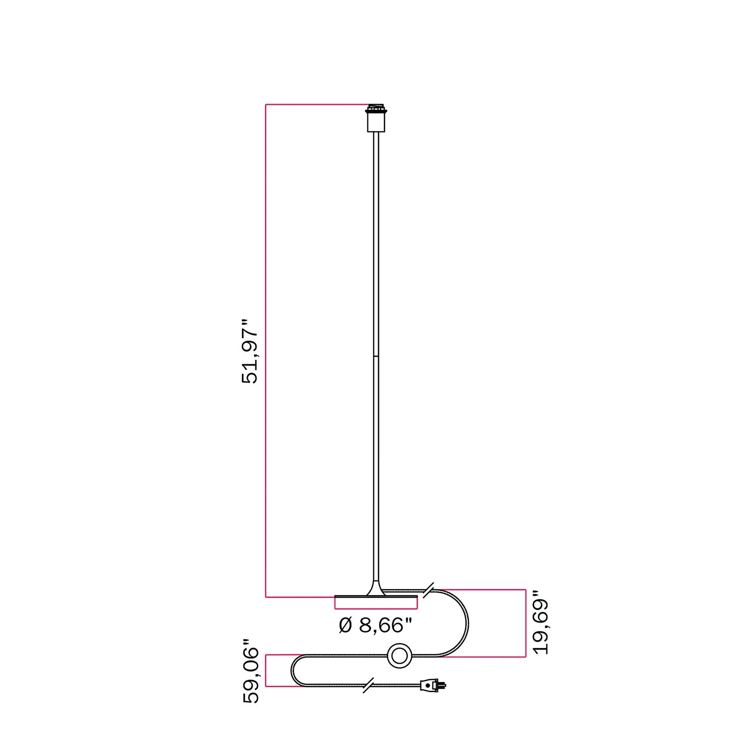 MAG-Y floor lamp with round metal base with fitting for lampshade - Matt white - Image 5