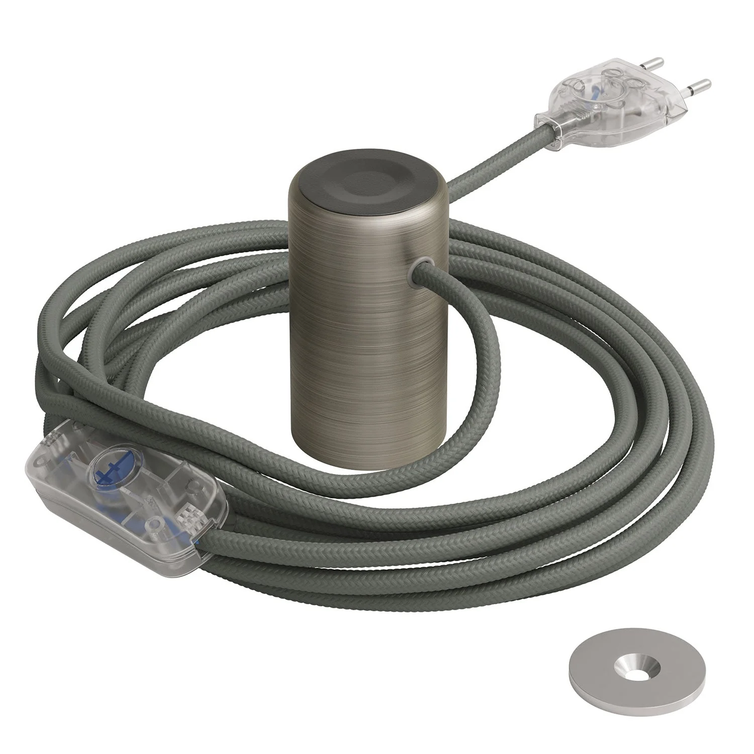 Magnetico®-Plug Elegant, portalampada magnetico pronto all'uso - Titanio satinato