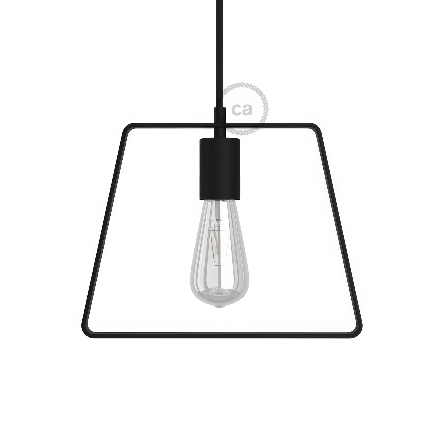 Metal Duedì Base lampshade with metal socket cover and E26 socket - Black