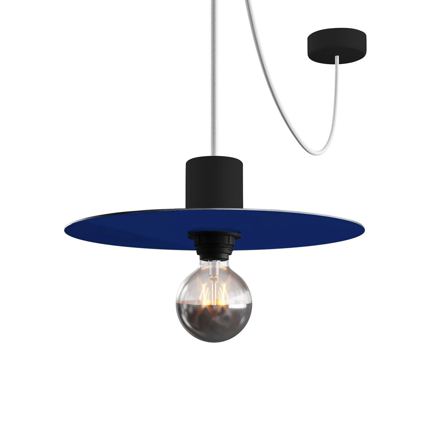 Mini piatto Ellepì 'Solid Color' Blu per lampade, diametro 24 cm - Made in Italy - Image 4