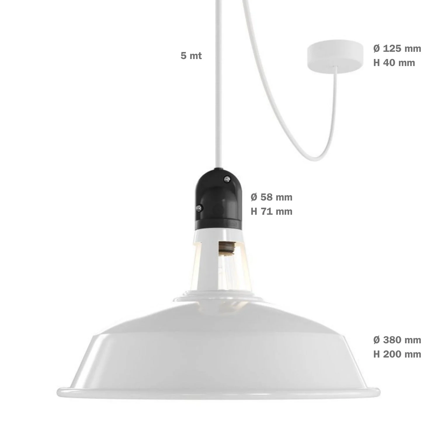 Modulair ELEGANT Lampada per esterni con paralume, 5 m cavo, rosone in silicone e portalampada IP65 waterproof - Verde - Image 7