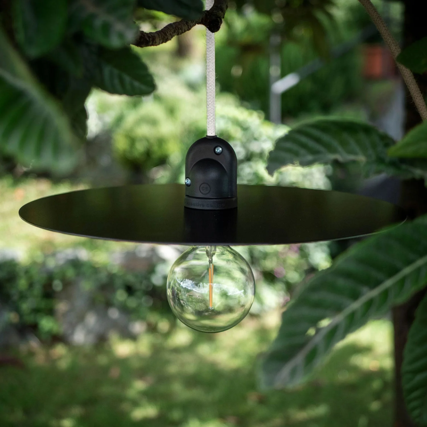 Modulair Lampada per paralume da esterni con 1,5 m cavo tessile, rosone e portalampada IP65 waterproof - Petrolio - Image 3