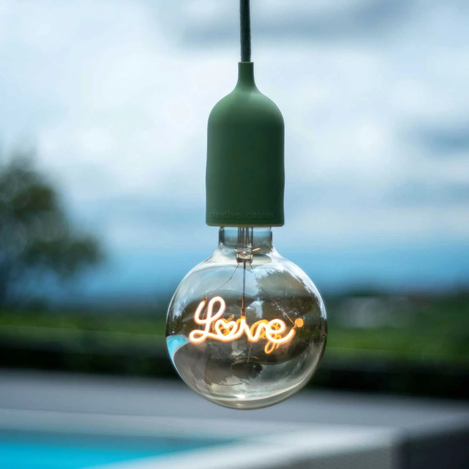 Modulair PASTEL Lampada da esterno con 1,5 m cavo tessile, rosone e portalampada in silicone IP65 waterproof - Verde prato - Image 4
