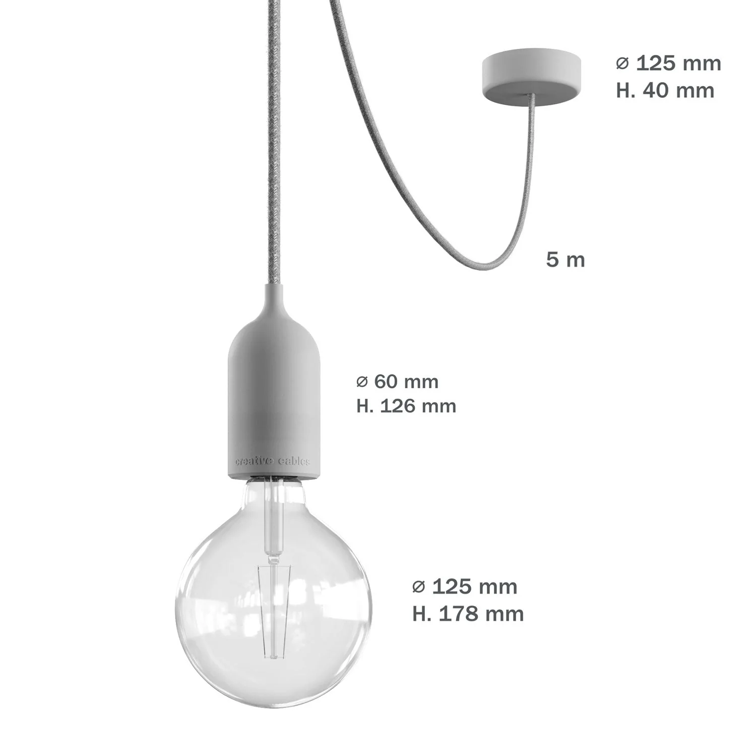 Modulair PASTEL Lampada da esterno con 5 m di cavo, decentatore, rosone e portalampada IP65 waterproof - Mostarda - Image 6