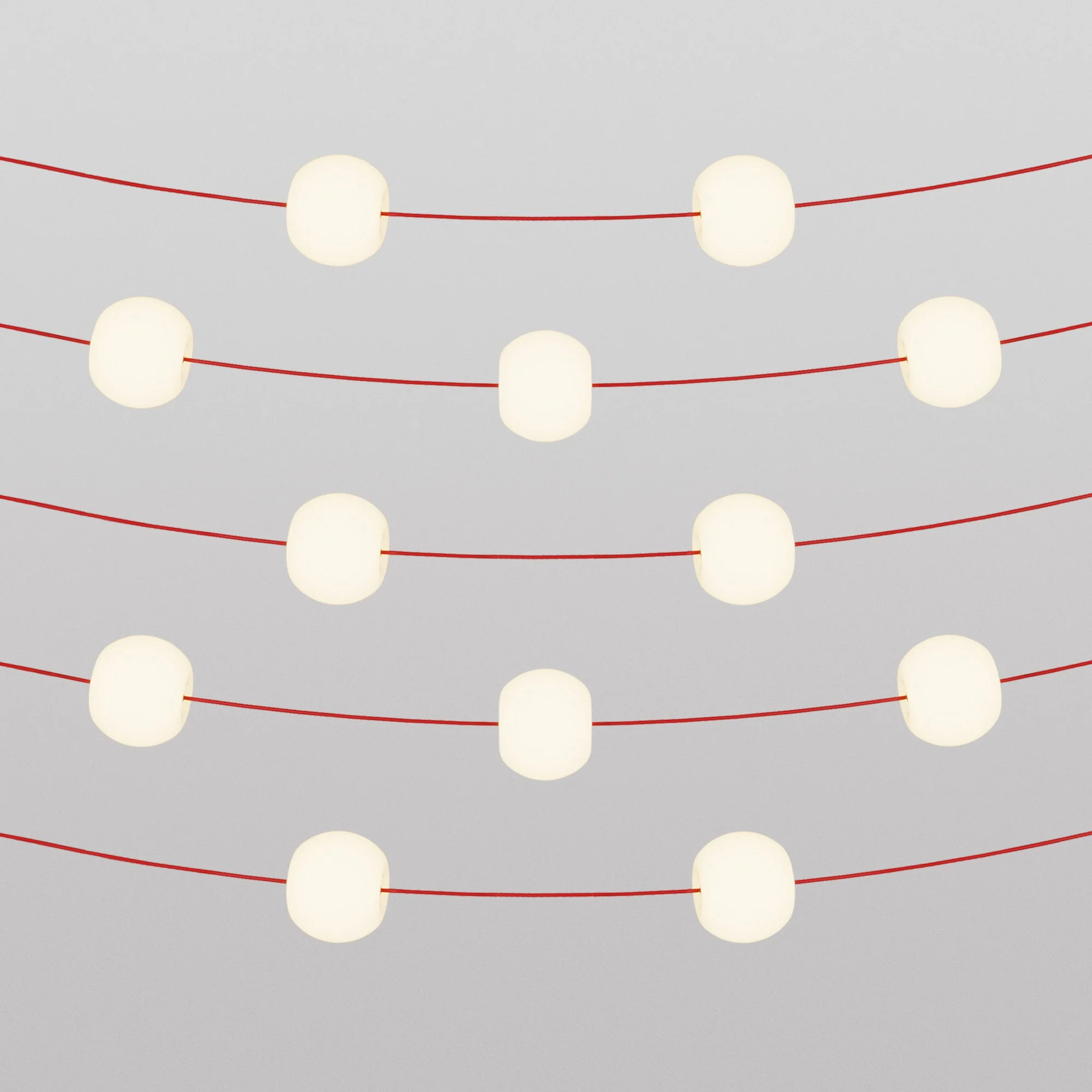 Outdoor 12-Light String Light for wet locations Starfish Red, Power supply with US plug - Marina12 Cherry