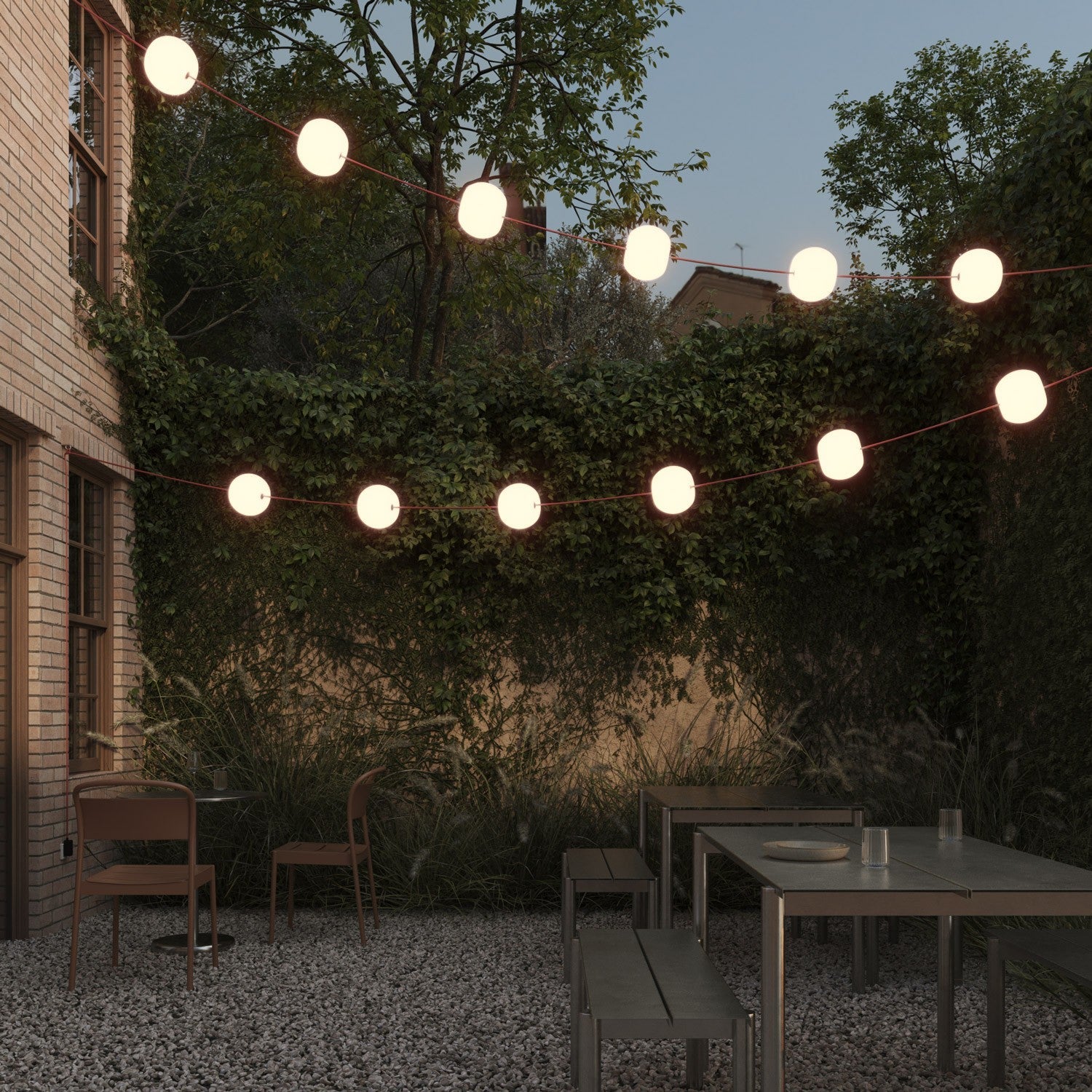 Outdoor 12-Light String Light for wet locations Starfish Red, Power supply with US plug - Marina12 Cherry - Image 2