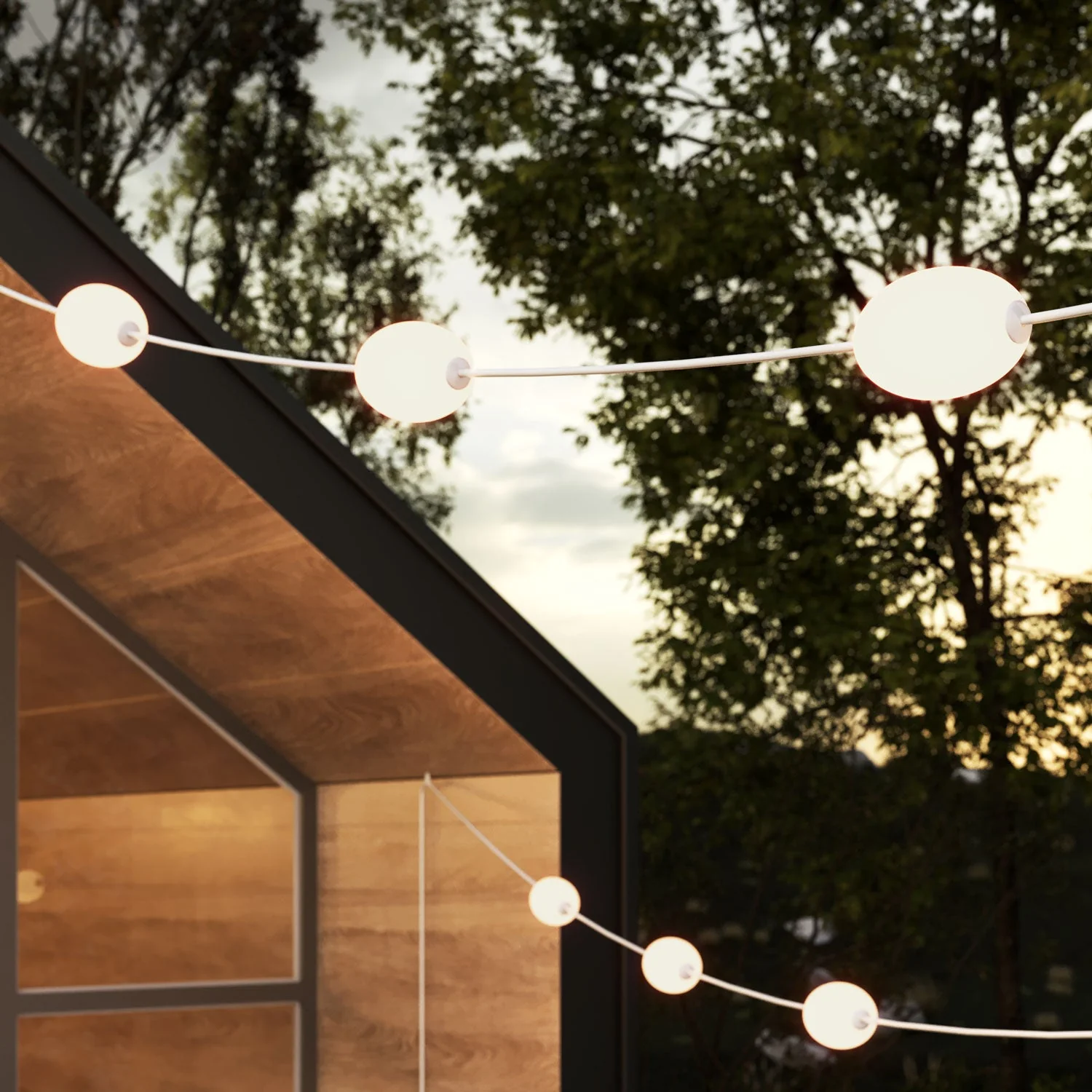 Outdoor 12-Light String Light for wet locations White Sand, Power supply with US plug - Marina12 - Image 3