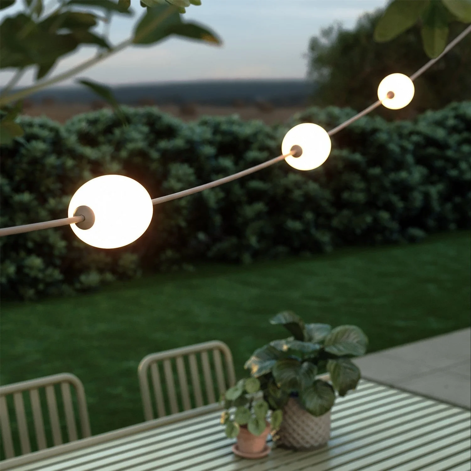 Outdoor 3-Light String Light for wet locations Desert Brown, Power supply with US plug - Marina3 - Image 3