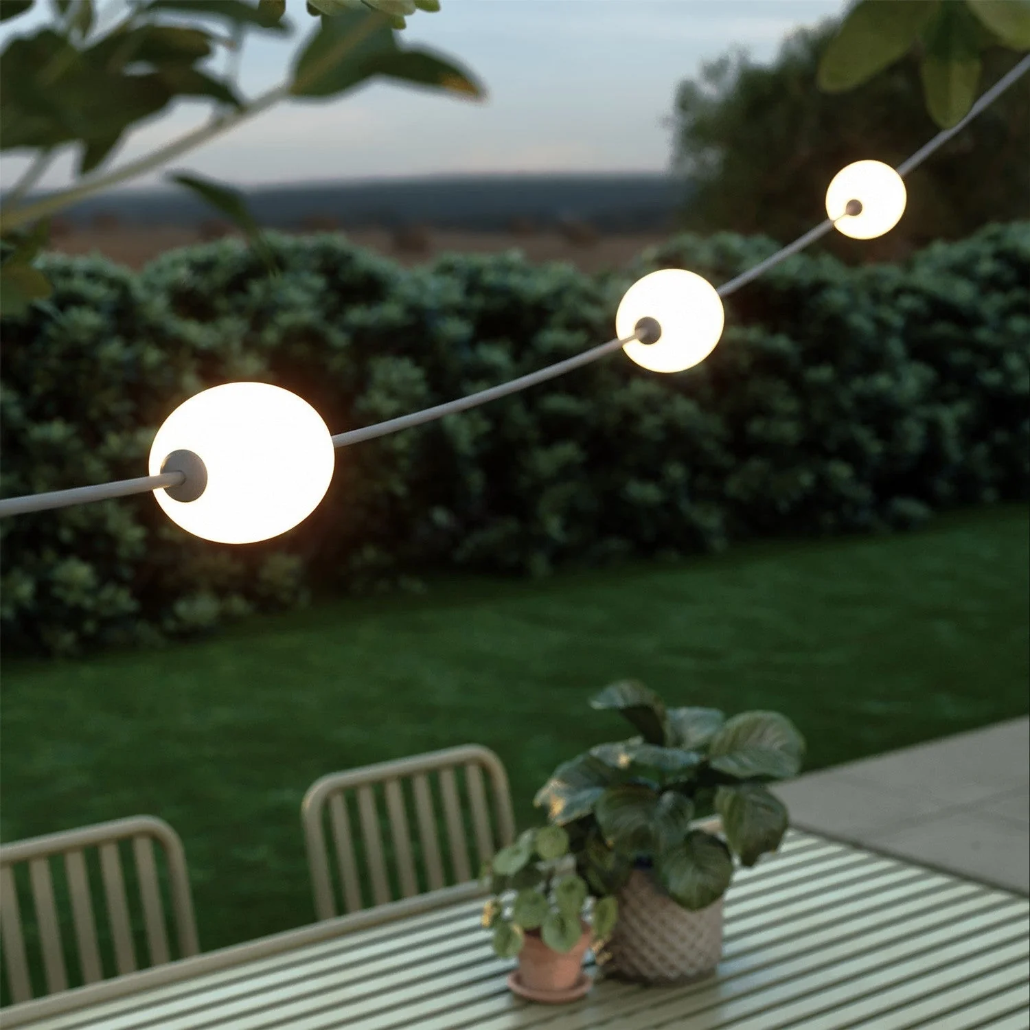 Outdoor 3-Light String Light for wet locations Gray, Power supply with US plug - Marina3 - Image 3