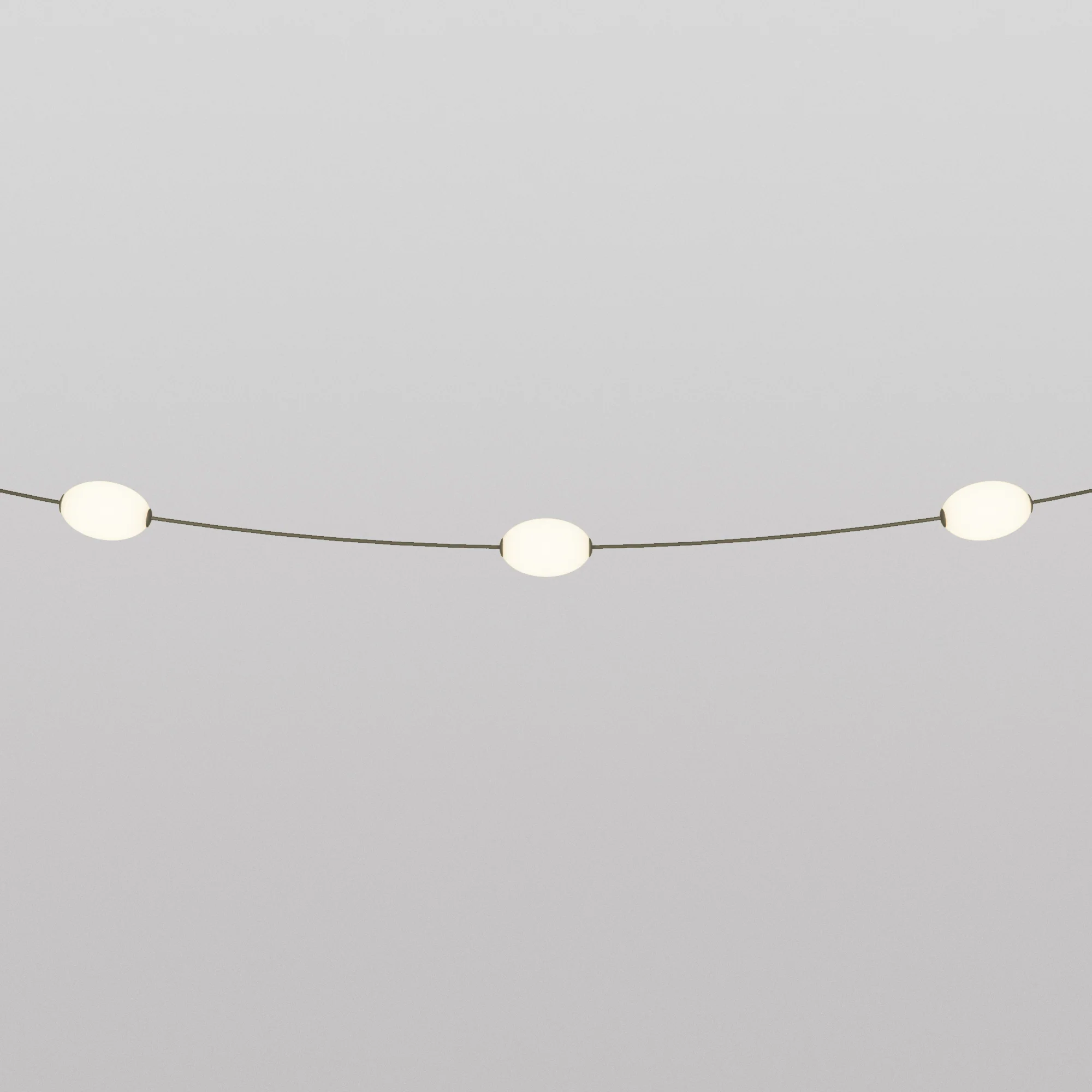 Outdoor 3-Light String Light for wet locations Olive Green, Power supply with US plug - Marina3