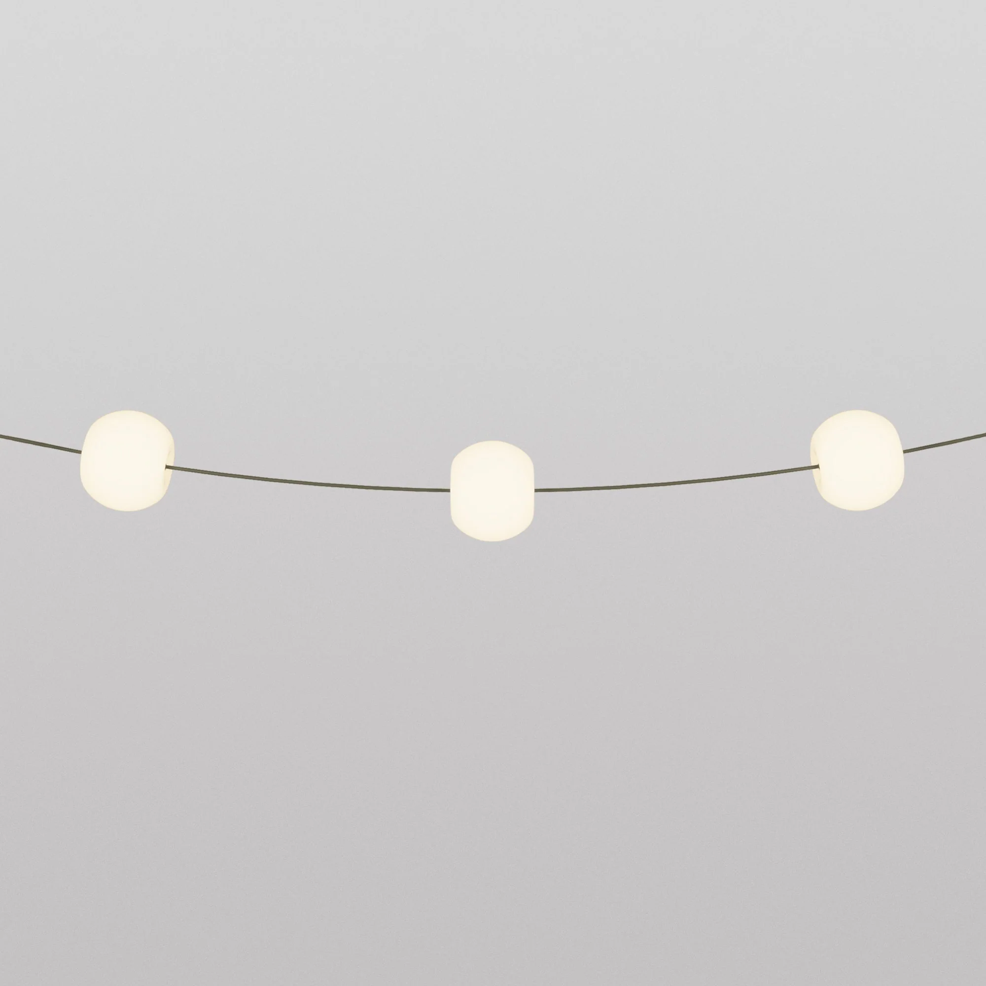 Outdoor 3-Light String Light for wet locations Olive Green, Power supply with US plug - Marina3 Cherry