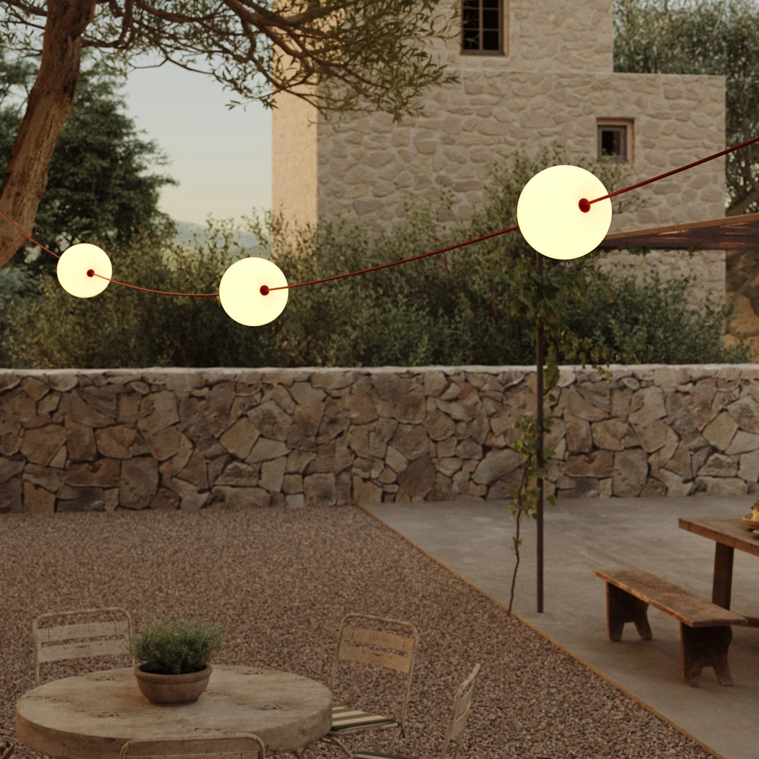 Outdoor 3-Light String Light for wet locations Starfish Red, Power supply with US plug - Marina3 Cherry - Image 11
