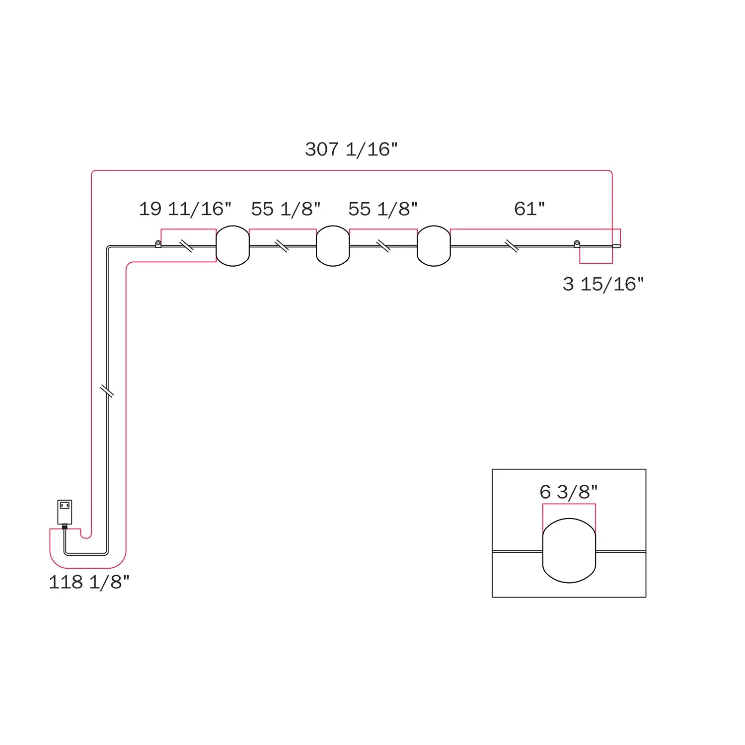 Outdoor 3-Light String Light for wet locations Starfish Red, Power supply with US plug - Marina3 Cherry - Image 16