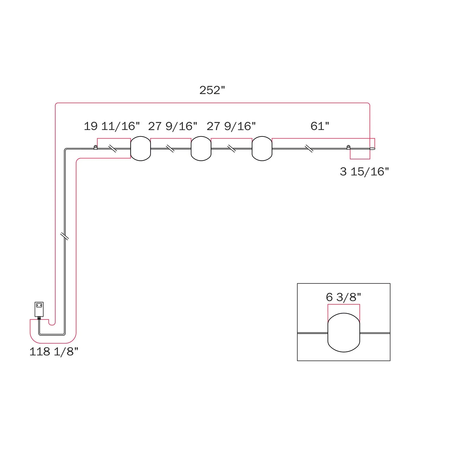 Outdoor 3-Light String Light for wet locations Starfish Red, Power supply with US plug - Marina3 Cherry - Image 8