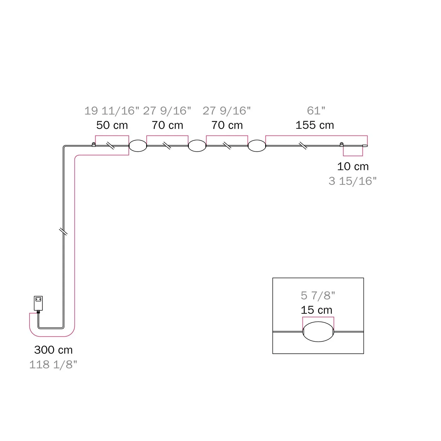 Outdoor 3-Light String Light fro wet locations Starfish Red, Power supply with US plug - Marina3 - Image 8