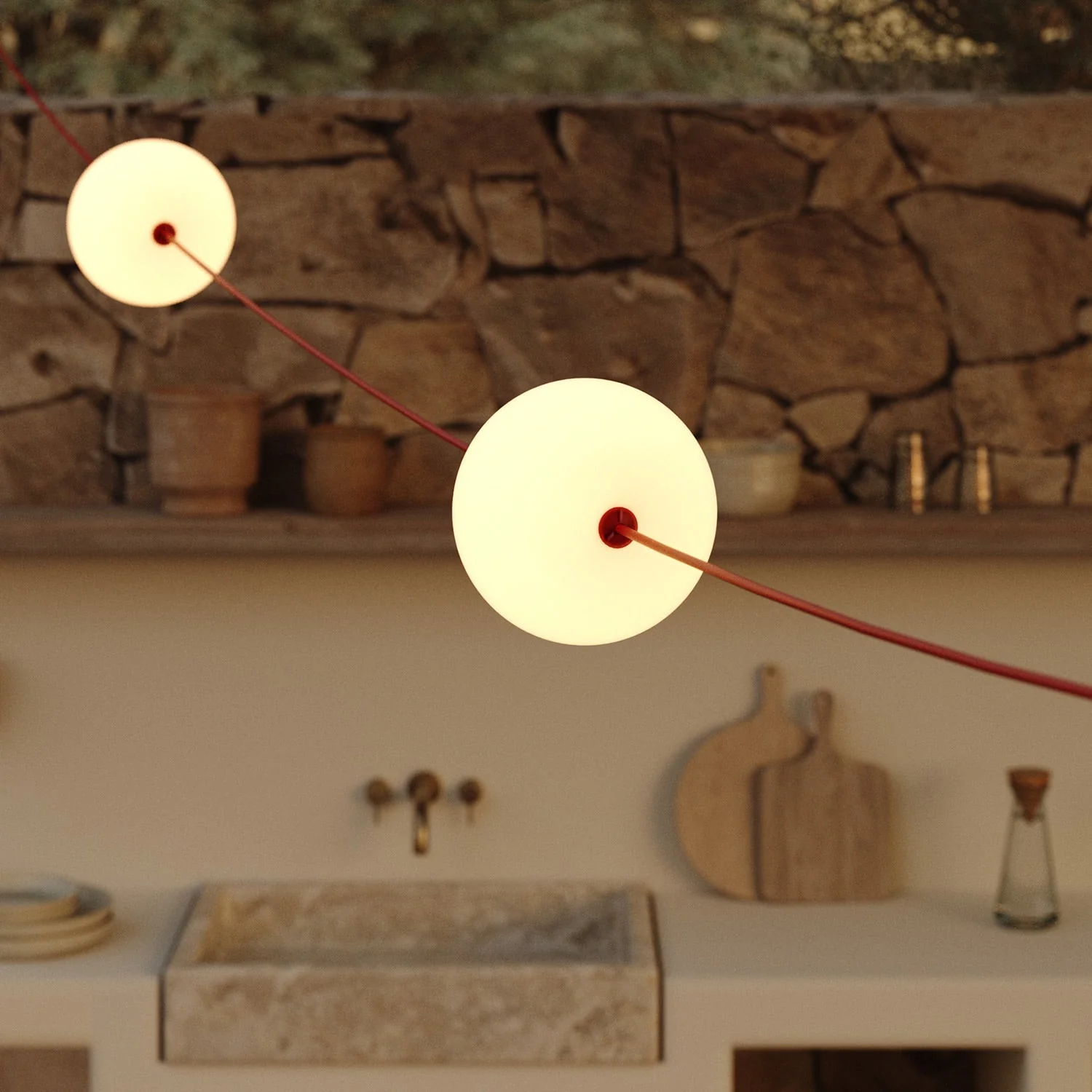 Outdoor 4-Light String Light for wet locations Starfish Red, Power supply with US plug - Marina4 Cherry - Image 11