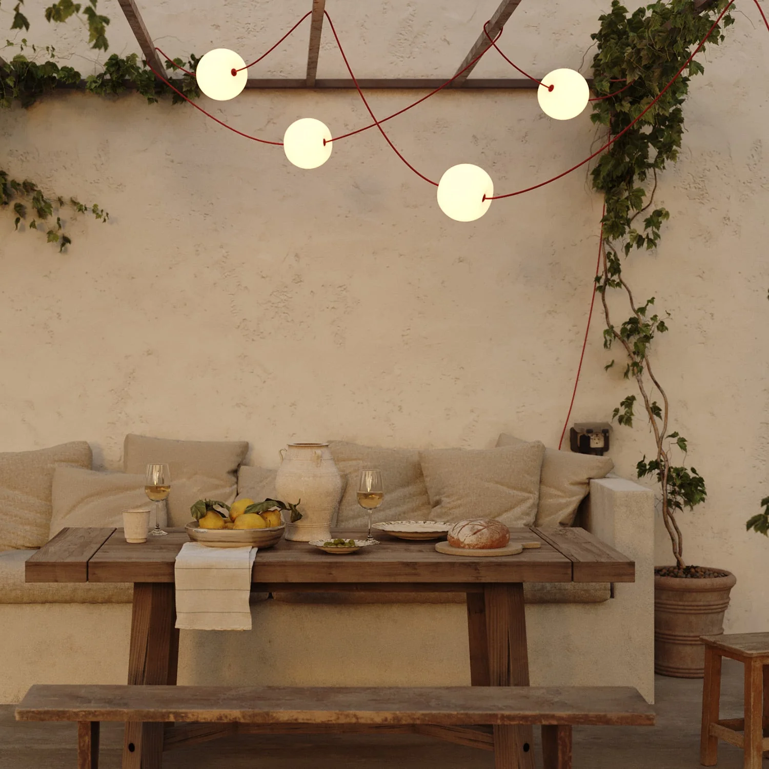 Outdoor 4-Light String Light for wet locations Starfish Red, Power supply with US plug - Marina4 Cherry - Image 9