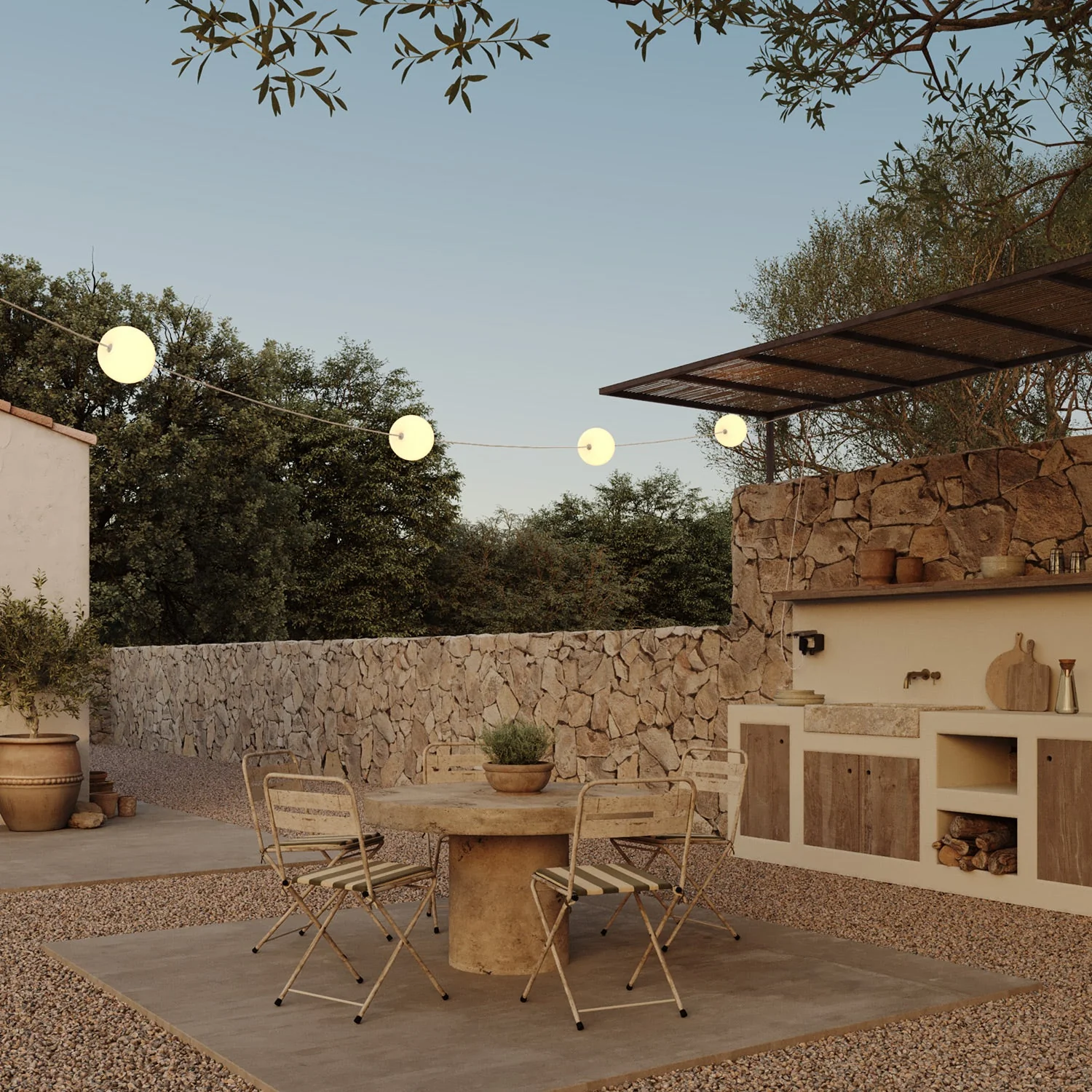 Outdoor 4-Light String Light for wet locations White Sand, Power supply with US plug - Marina4 Cherry - Image 10