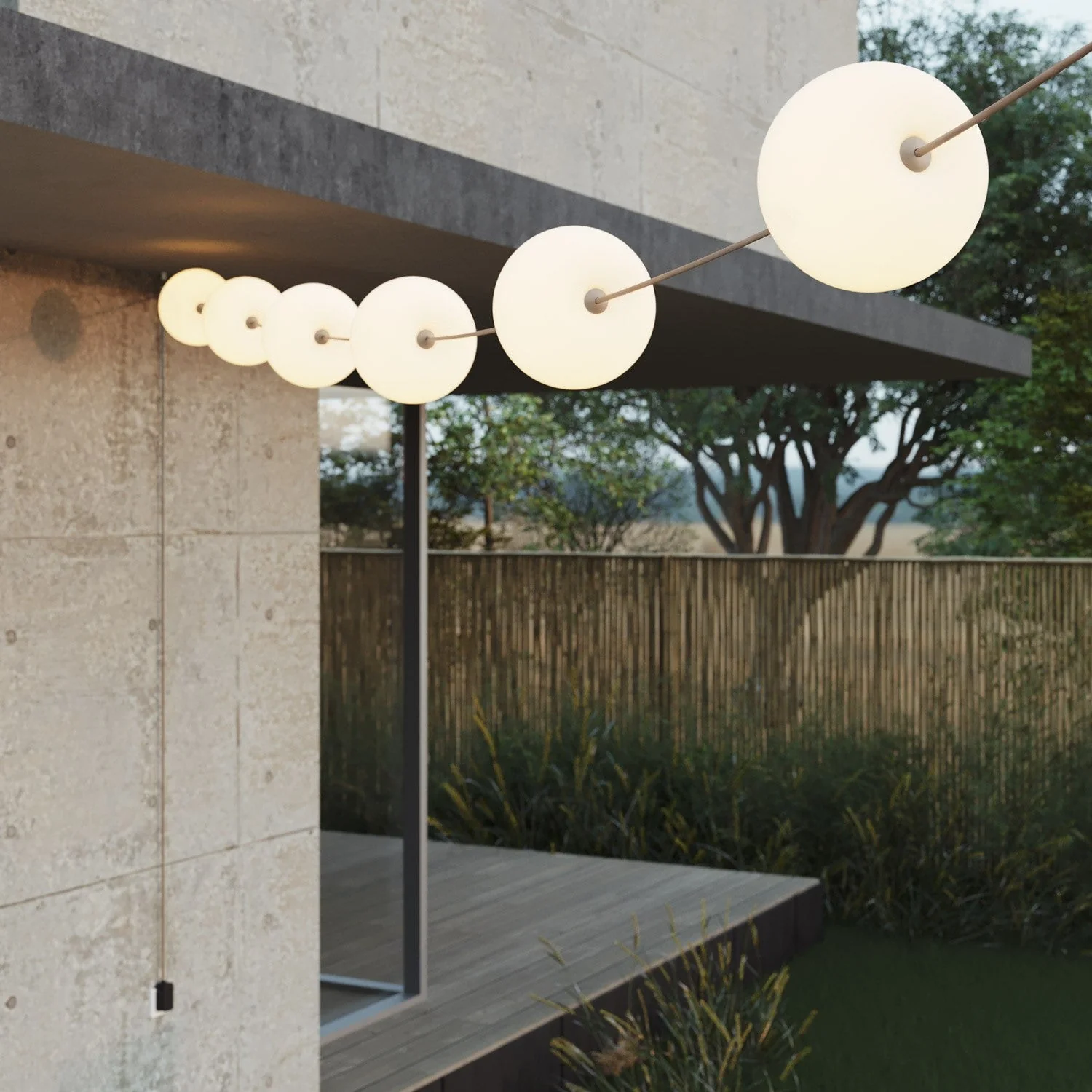 Outdoor 6-Light String Light for wet locations Desert Brown, Power supply with US plug - Marina6 Cherry - Image 3