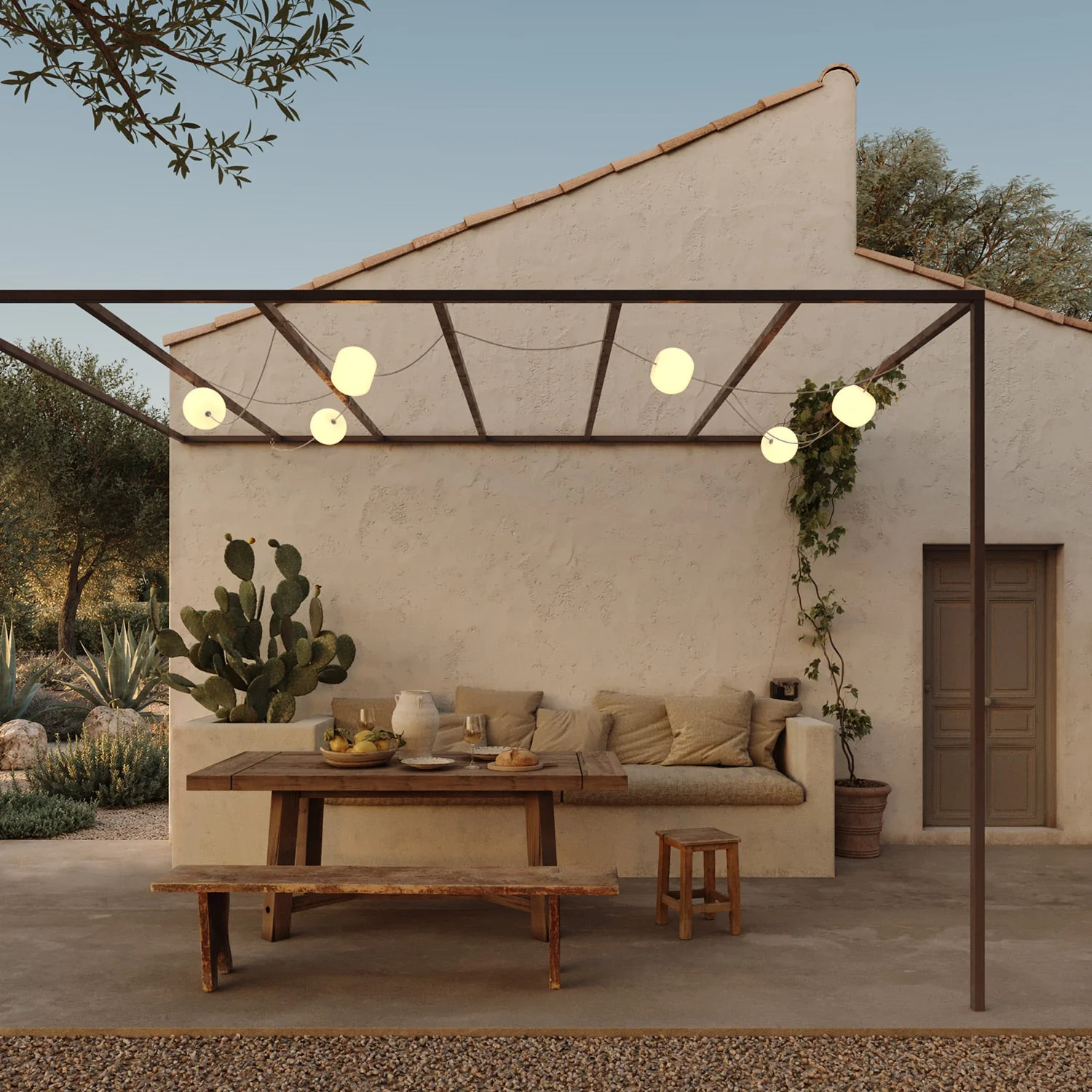 Outdoor 6-Light String Light for wet locations White Sand, Power supply with US plug - Marina6 Cherry - Image 11