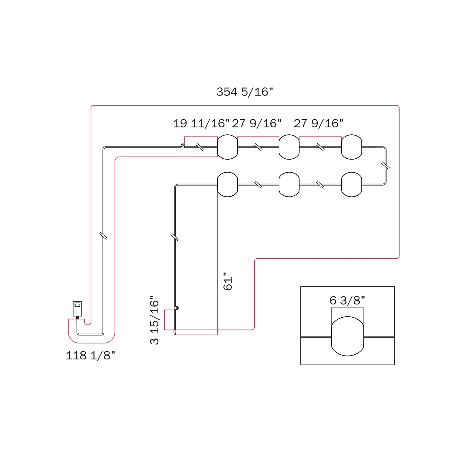 Outdoor 6-Light String Light for wet locations White Sand, Power supply with US plug - Marina6 Cherry - Image 8