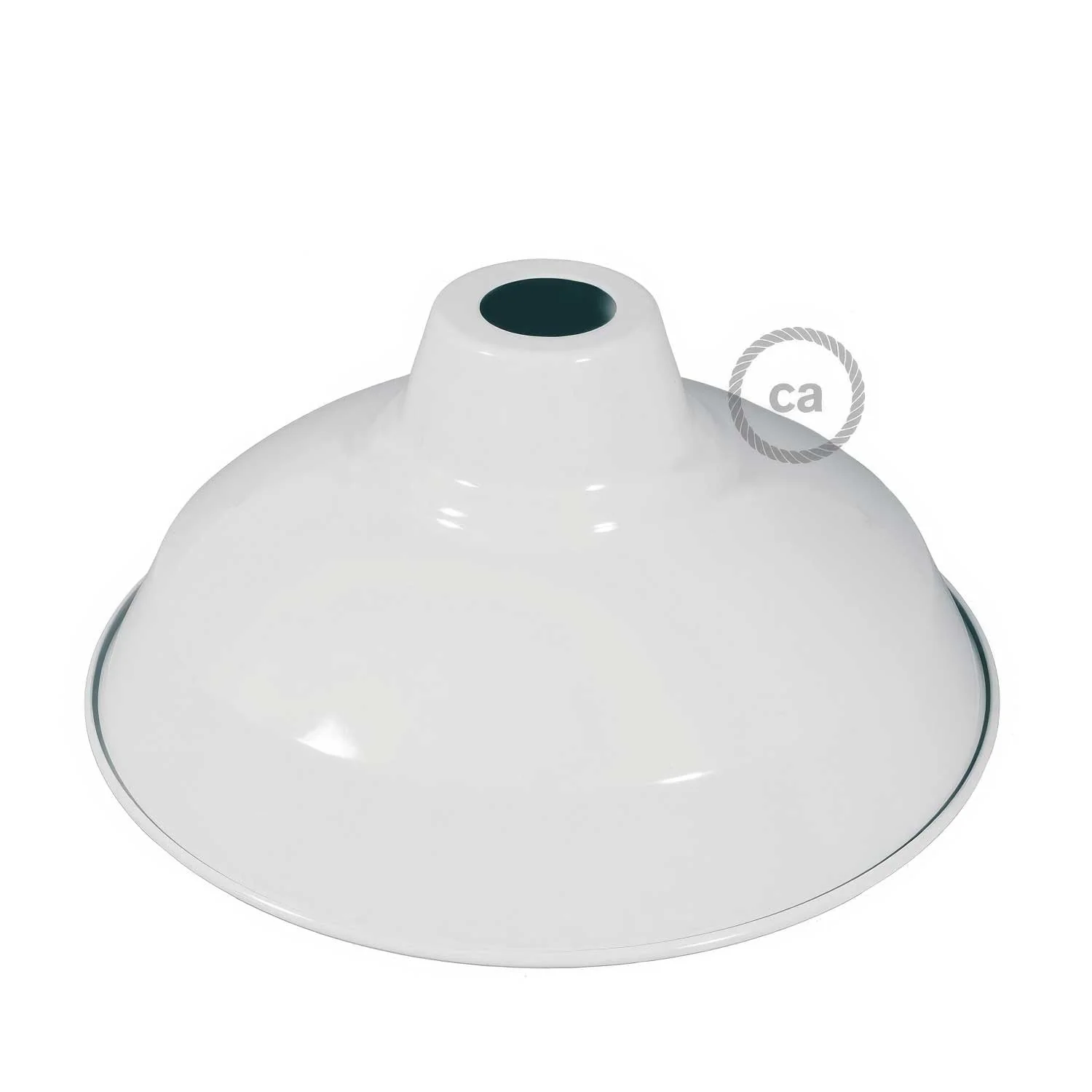 Paralume Bistrot in metallo smaltato con attacco E27, diametro 30 cm - Bianco - Image 3
